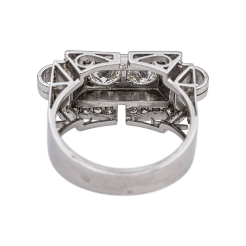 Bague 57 Bague Tank Or blanc Diamant 58 Facettes 4958634RV