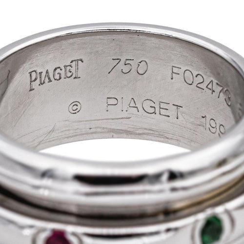 Bague 54 Piaget Bague Possession Or blanc Rubis, Saphir, Emeraude 58 Facettes 4997580CN