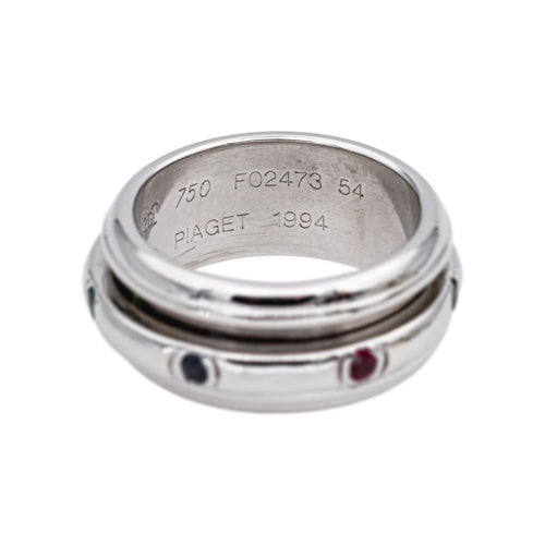 Bague 54 Piaget Bague Possession Or blanc Rubis, Saphir, Emeraude 58 Facettes 4997580CN