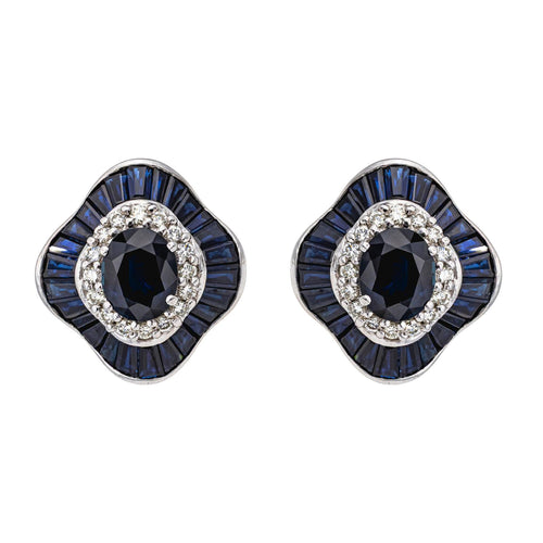 Boucles d'oreilles Boucles d'oreilles Or blanc Saphir, Saphirs, Diamant 58 Facettes 5056160CN