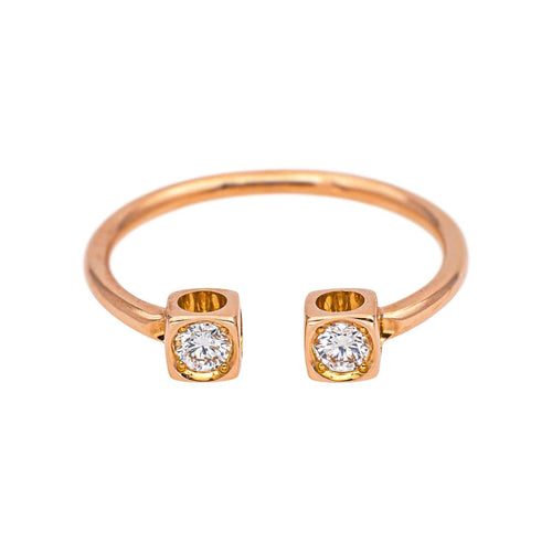 Bague 53 Dinh Van Bague Cube Or rose Diamant 58 Facettes 5276278RV
