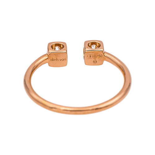 Bague 53 Dinh Van Bague Cube Or rose Diamant 58 Facettes 5276278RV