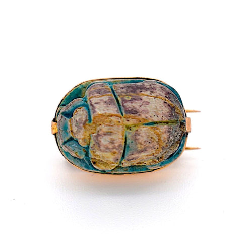 Broche Amulette scarabée - Broche en or avec hiéroglyphes 58 Facettes BRO-1013