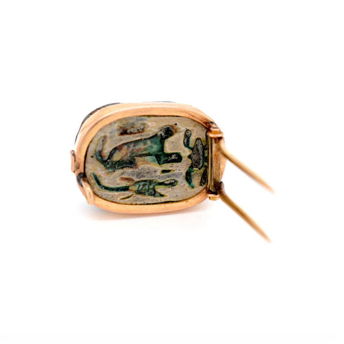 Broche Amulette scarabée - Broche en or avec hiéroglyphes 58 Facettes BRO-1013