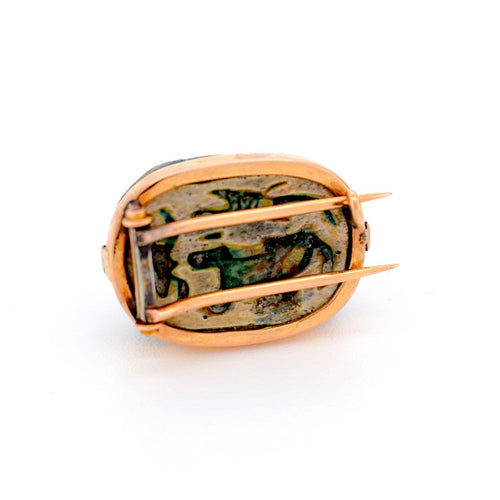 Broche Amulette scarabée - Broche en or avec hiéroglyphes 58 Facettes BRO-1013