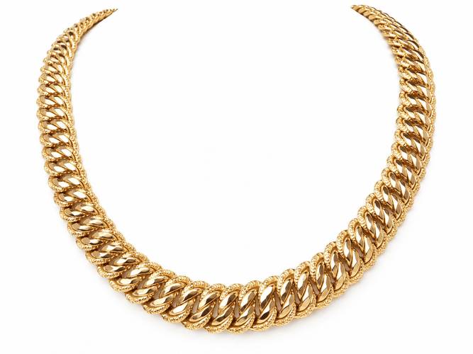 Collier Collier maille américaine en or jaune 18 kt 58 Facettes 25678