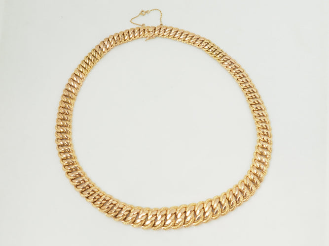 Collier Collier maille américaine en or jaune 18 kt 58 Facettes 25678