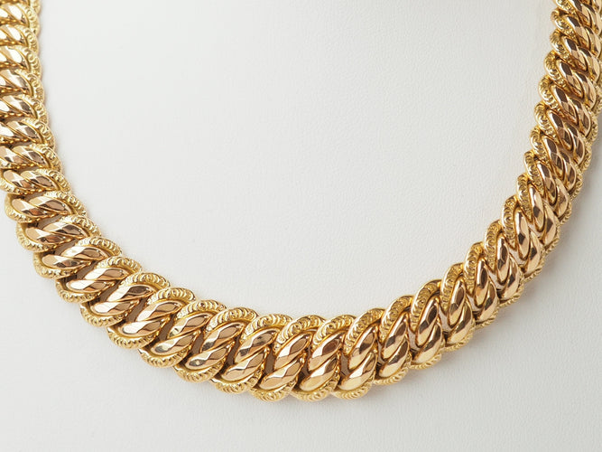 Collier Collier maille américaine en or jaune 18 kt 58 Facettes 25678