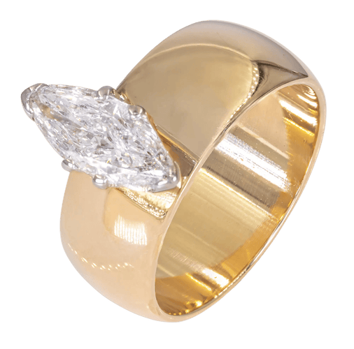 Bague Bague solitaire marquise 1,10 ct en or 14K (585) 58 Facettes AC77