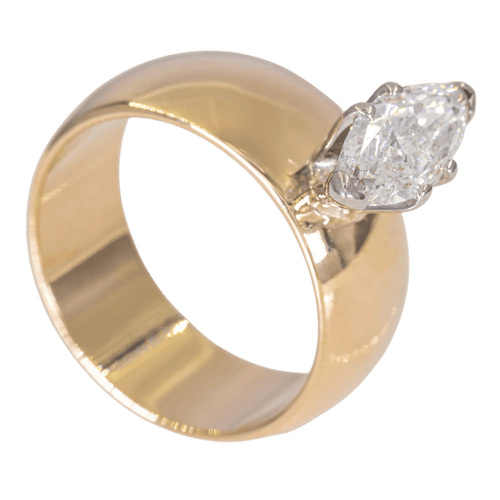 Bague Bague solitaire marquise 1,10 ct en or 14K (585) 58 Facettes AC77