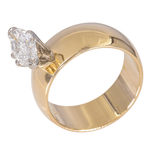 Bague Bague solitaire marquise 1,10 ct en or 14K (585) 58 Facettes AC77