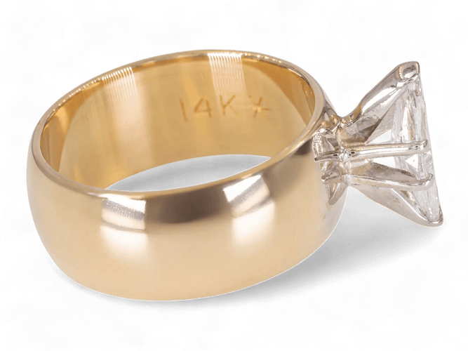 Bague Bague solitaire marquise 1,10 ct en or 14K (585) 58 Facettes AC77