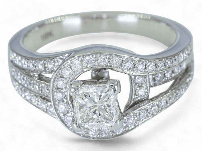 Bague 53 Bague en or 18K (750) avec diamants 1,26 ct (centre 0,70 ct) 58 Facettes AM98