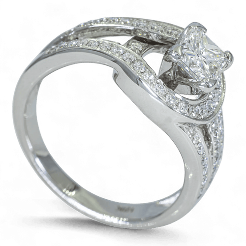 Bague 53 Bague en or 18K (750) avec diamants 1,26 ct (centre 0,70 ct) 58 Facettes AM98