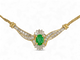 Collier Collier en or 14 K (585) avec diamants et émeraude 58 Facettes AG86
