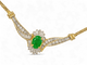 Collier Collier en or 14 K (585) avec diamants et émeraude 58 Facettes AG86