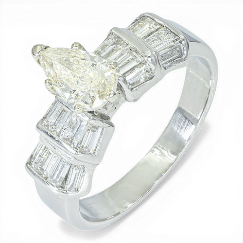 Bague 59 Bague solitaire en platine 950 avec diamant 1,96 ct 58 Facettes AR07