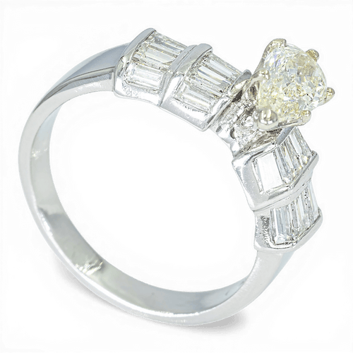 Bague 59 Bague solitaire en platine 950 avec diamant 1,96 ct 58 Facettes AR07