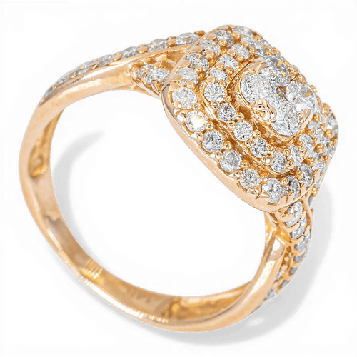Bague 51 Bague en or jaune 585 - Diamant naturel 0,85 ct 58 Facettes AS18