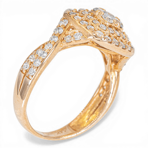 Bague 51 Bague en or jaune 585 - Diamant naturel 0,85 ct 58 Facettes AS18