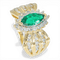 Bague 47 Bague en or jaune 585 avec diamant 0,88 ct et quartz 58 Facettes AX79