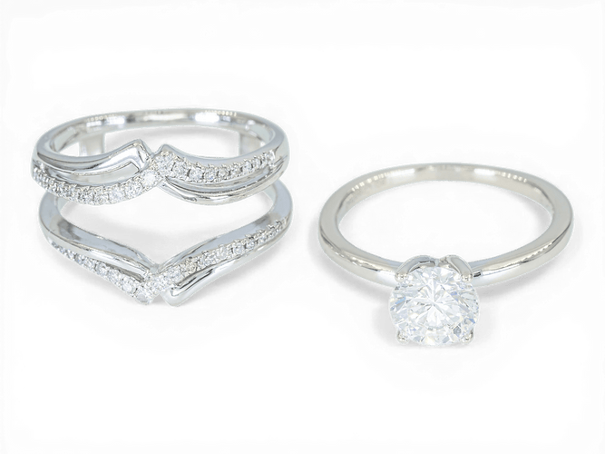 Bague 52 Bague en or blanc 585 sertie de diamant 1,35 ct 58 Facettes XB02
