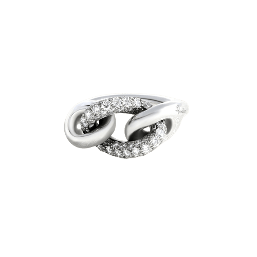 Bague 54 Pomellato Catene - Bague en or blanc et diamants blancs 58 Facettes OC-61E00519