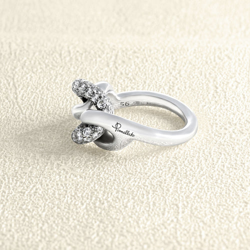 Bague 56 Pomellato Catene - Bague en or blanc diamants blancs 58 Facettes OC-61E00519