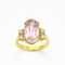 Bague 55 Bague en or jaune 750 avec kunzite et diamants 58 Facettes 50337