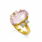 Bague 55 Bague en or jaune 750 avec kunzite et diamants 58 Facettes 50337