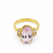 Bague 55 Bague en or jaune 750 avec kunzite et diamants 58 Facettes 50337