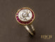 Bague Art déco - Bague en platine et or jaune, diamant et rubis 58 Facettes A10098