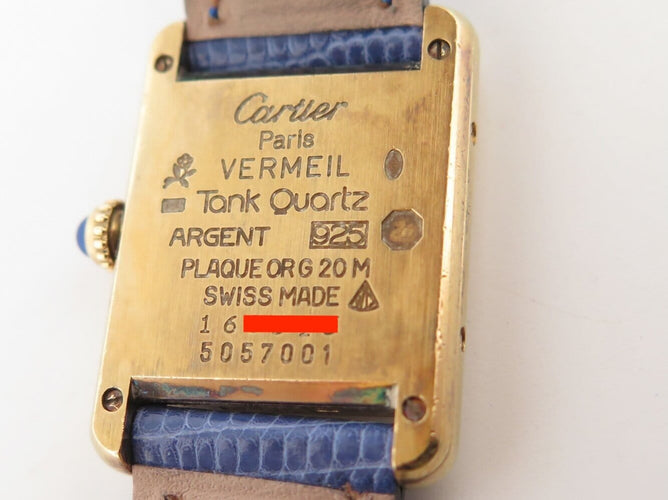 Montre Cartier Must Tank - Montre quartz femme 28 mm en vermeil 58 Facettes 274177