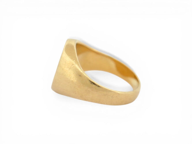 Bague 44 Chevalière armoiries - Bague petit doigt en or jaune 18k 58 Facettes 274167