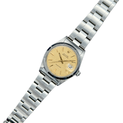 Montre Rolex Oysterdate Precision 6694 - Montre en acier cadran Gold Linen 58 Facettes 061