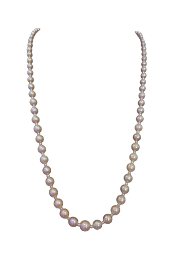 Collier Collier de perles de culture crème en or blanc 18K 55,5 cm 58 Facettes ESTIM167