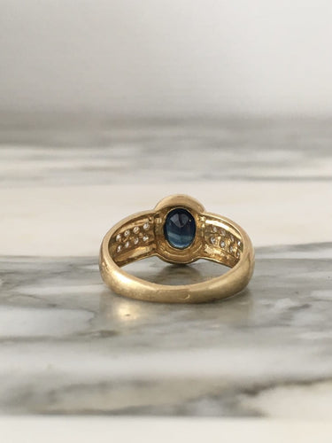 Bague 53.5 Bague en or jaune 18K saphir et diamants 58 Facettes 253