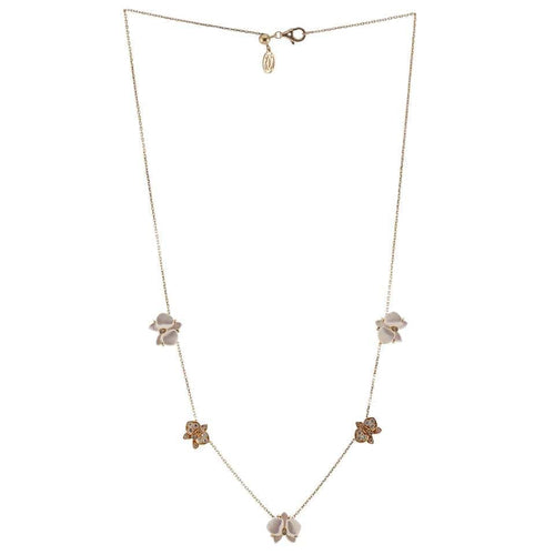 Collier Cartier Caresse d'Orchidées - Collier en or jaune 18 k, nacre et diamants 58 Facettes CRT2698