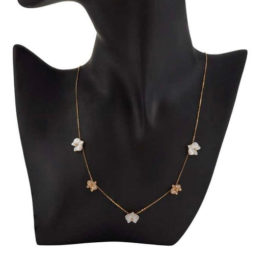 Collier Cartier Caresse d'Orchidées - Collier en or jaune 18 k, nacre et diamants 58 Facettes CRT2698