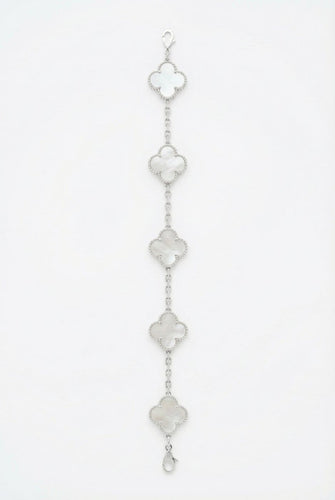 Bracelet Van Cleef & Arpels Alhambra - Bracelet 5 motifs en or blanc 18k et nacre 58 Facettes 2690