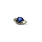 Bague 47 Bague moderne saphir taille poire en or gris 18K et diamants 58 Facettes