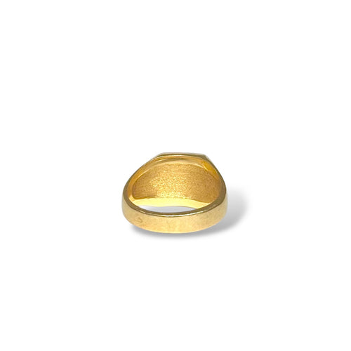 Bague 57 Chevalière aigle gravée en or jaune 18K 58 Facettes REF2528-295