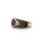 Bague 50.5 Bague bandeau en or jaune avec rubis coussin, diamants et nacre 58 Facettes REF2220