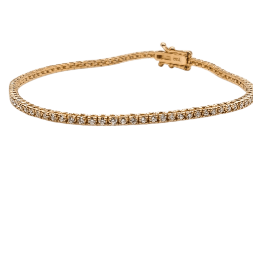 Rivière de diamants en or rose 18 carats 58 Facettes Bracelet #4995