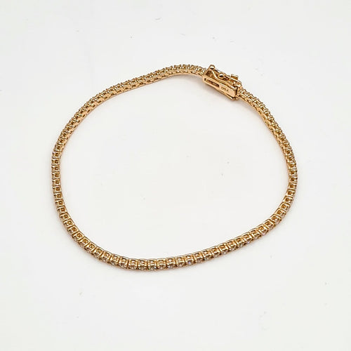 Rivière de diamants en or rose 18 carats 58 Facettes Bracelet #4995
