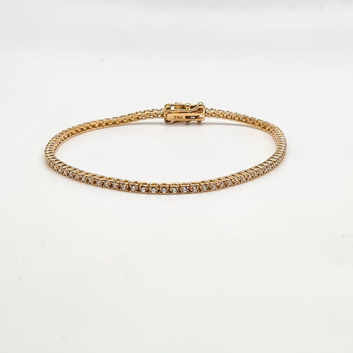 Rivière de diamants en or rose 18 carats 58 Facettes Bracelet #4995