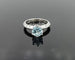 Bague 49 Bague solitaire vintage en platine avec aigue-marine et diamants 58 Facettes Valoir/250