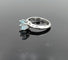 Bague 49 Bague solitaire vintage en platine avec aigue-marine et diamants 58 Facettes Valoir/250