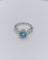 Bague 49 Bague solitaire vintage en platine avec aigue-marine et diamants 58 Facettes Valoir/250