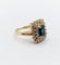 Bague 50 Bague pompadour vintage en or 18k, saphir 0,80 ct et diamants 58 Facettes A06961
